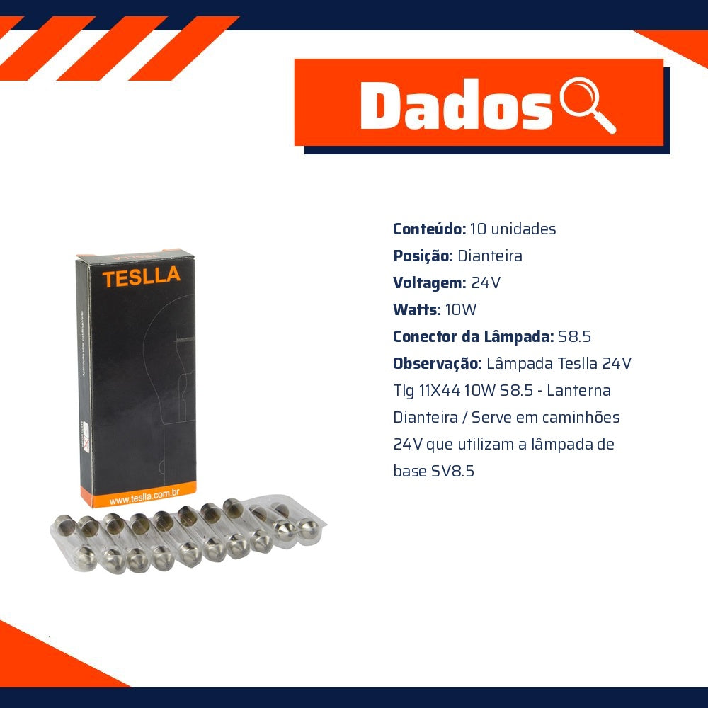 10 Lâmpadas 24V 10W - Teslla - T2718V - (5)