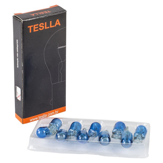 10 Lâmpadas Azul 12V 5W - Teslla - T2825Blue - (1)