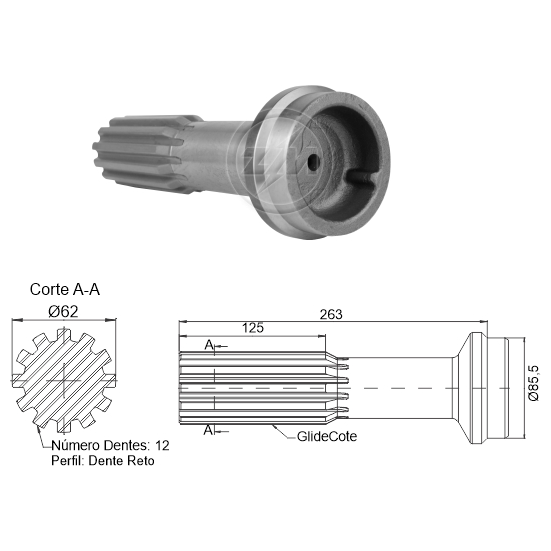 Ponteira Deslizante do Cardan - ZM - 235.001.15 - (1)