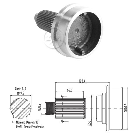 Ponteira Fixa do Cardan - ZM - 235.001.21 - (1)