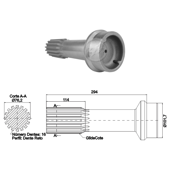 Ponteira Deslizante do Cardan - ZM - 235.006.01 - (1)