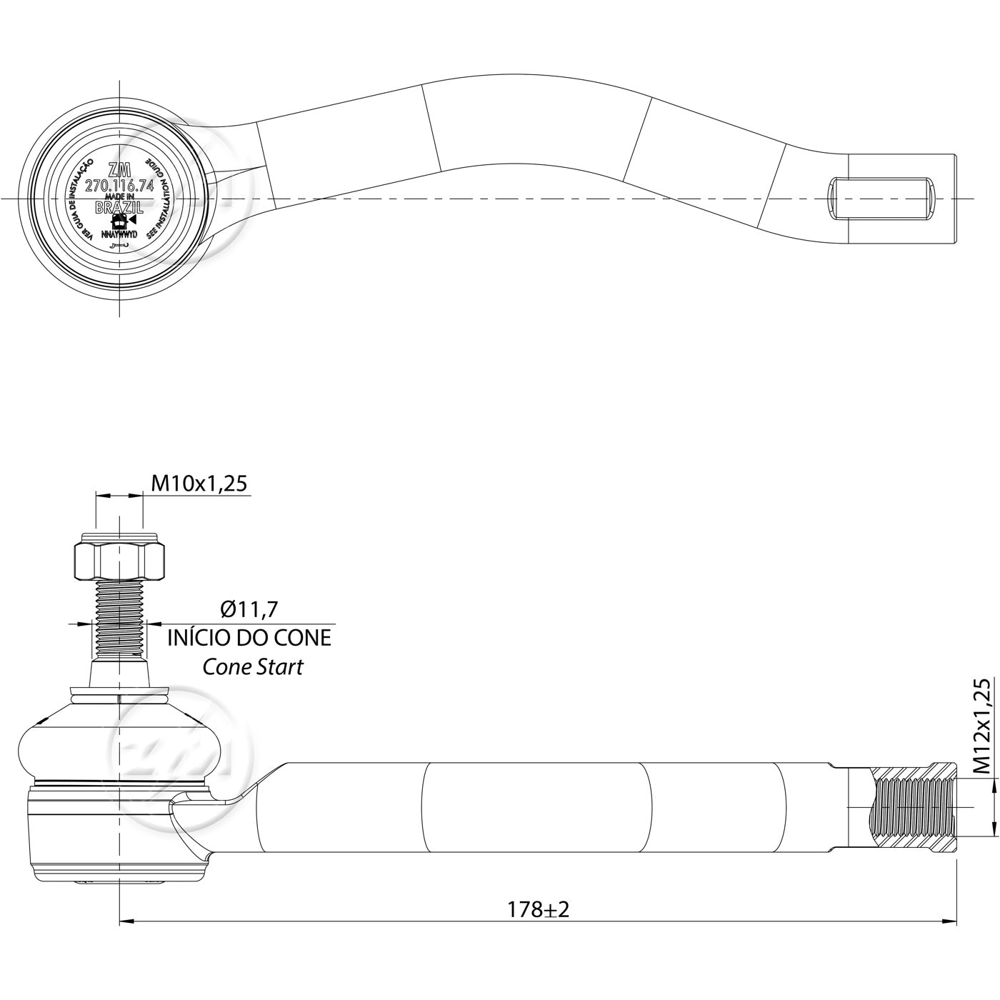 Terminal de Direção para Nissan Versa - ZM - 270.116.74 - (3)