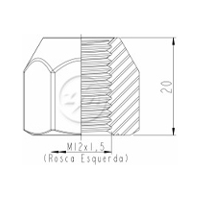 Kit 100 Porca da Roda M12-1,5 x CH21 x H20 - ZM - 29.012.89 - (2)