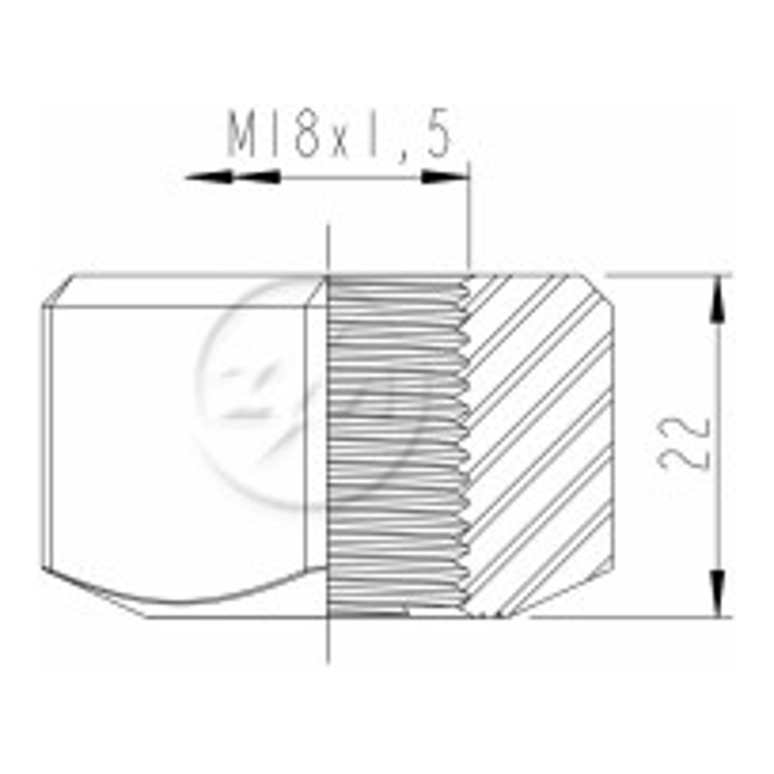 Kit 50 Porca Esteira Trator M18-1,5 x CH27 x H22 - ZM - 2901850 - (2)