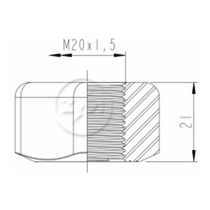 Kit 50 Porca Esteira Trator M20-1,5 x CH30 x H21 - ZM - 2902050 - (2)