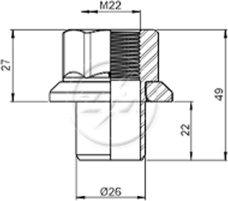 Kit 20 Porca Centralizadora Roda M22x1,5xCH32/49 - ZM - 2902253 - (2)