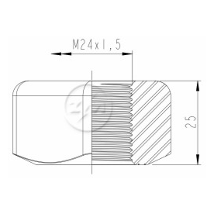 Kit 50 Porca Esteira Trator M24-1,5 x CH36 x H25 - ZM - 2902450 - (2)