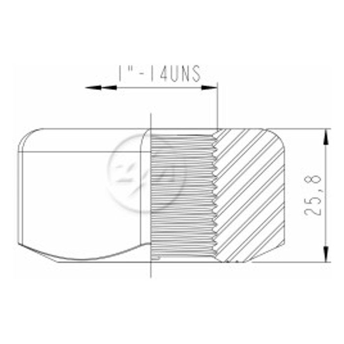 Kit 50 Porca Esteira Trator 1''-14UNSxCH1,1/2" - ZM - 2910050 - (2)