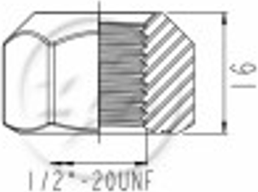 Kit 50 Porca da Roda 1/2''-20UNF x CH7/8" x H16 - ZM - 2910231 - (2)