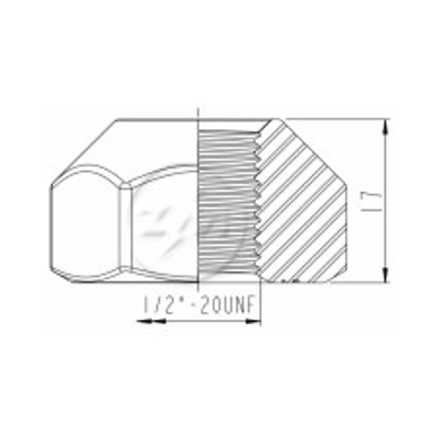 Kit 50 Porca da Roda 1/2"-20UNF x CH1.1/16" x H17 - ZM - 2910240 - (2)