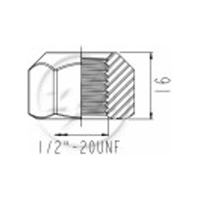 Kit 50 Porca da Roda 1/2''-20UNF x CH7/8" x H16 - ZM - 2910241 - (2)