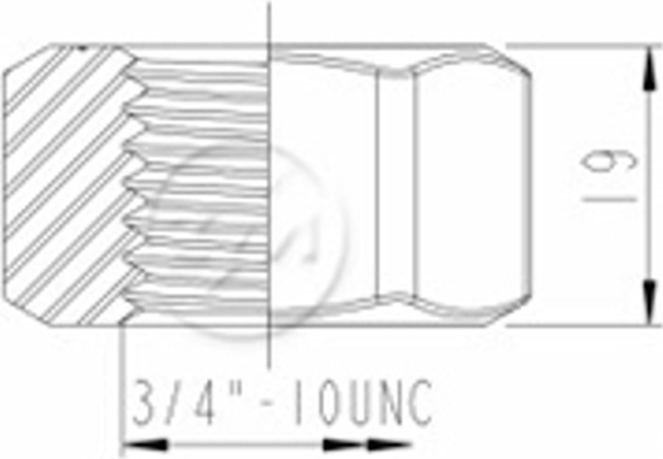 Kit 50 Porca da Roda 3/4''-10UNC x CH1,1/4" x H19 - ZM - 2934001 - (2)