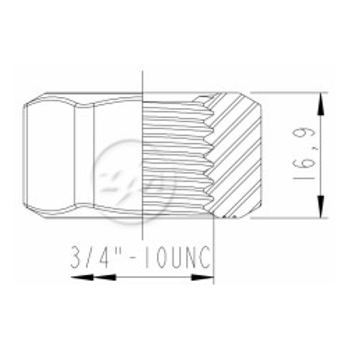 Kit 100 Porca Lâmina Trator 3/4''-10UNC x CH1,1/8" - ZM - 2934070 - (2)