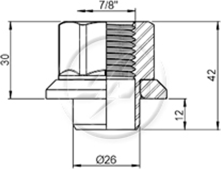 Kit 25 Porca Centralizadora Roda 7/8"xCH1,5/16" - ZM - 2978041 - (2)