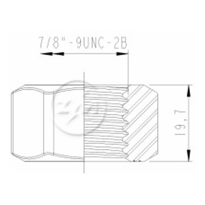 Kit 50 Porca Lâmina Trator 7/8''-9UNCxCH1.5/16" - ZM - 2978070 - (2)