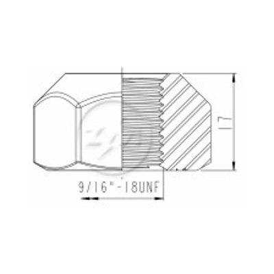Kit 50 Porca Roda 9/16''-18UNF x CH1.1/16" x H17 - ZM - 2991640 - (2)