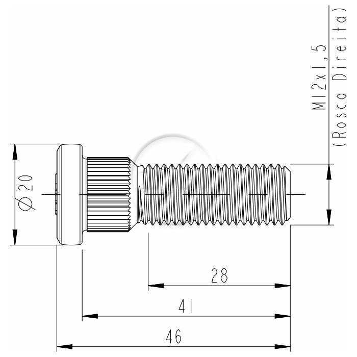 Kit 50 Parafuso de Roda M12-1,5 x 41/46 - ZM - 30.012.10 - (2)