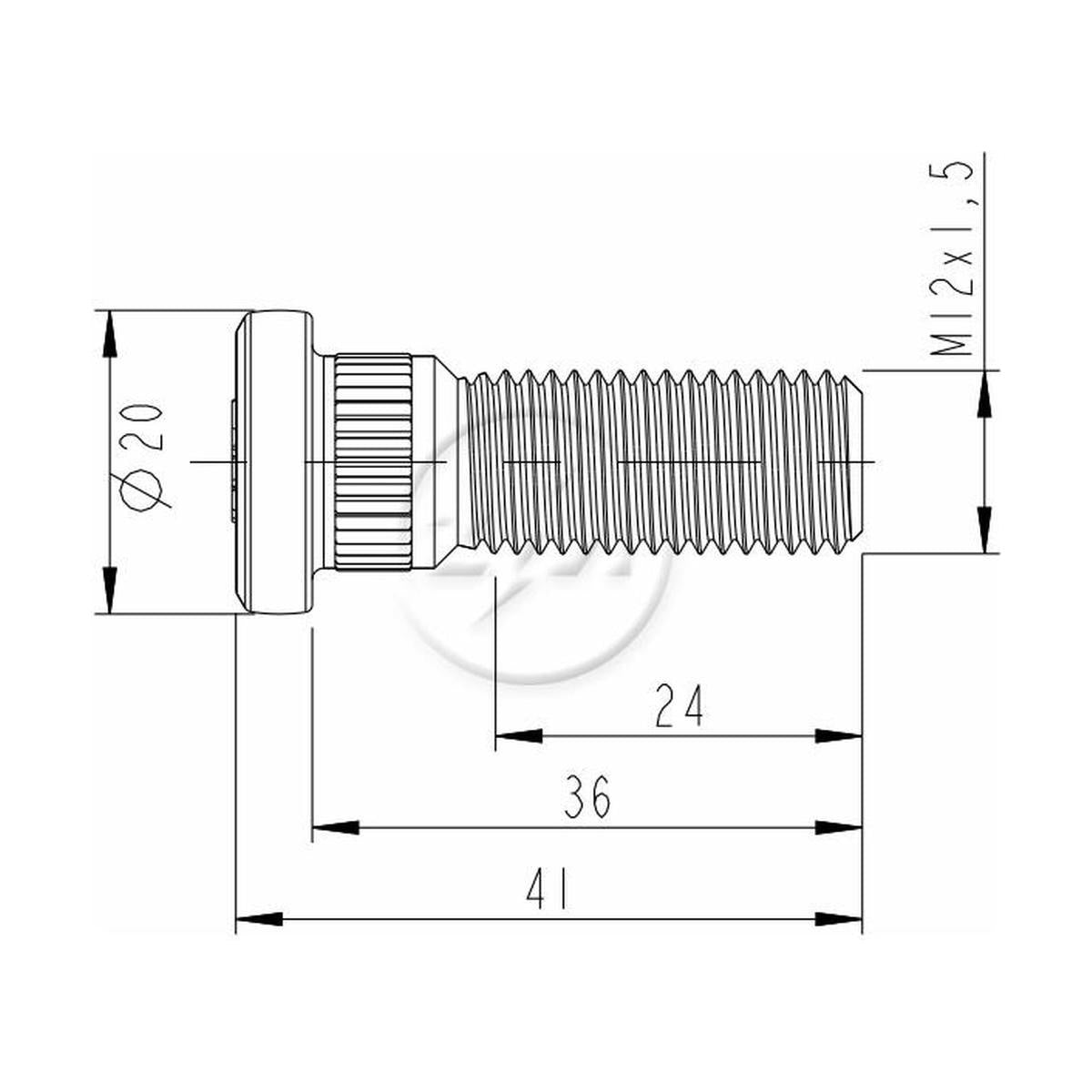 Kit 50 Parafuso de Roda M12-1,5 x 36/41 - ZM - 30.012.27 - (2)