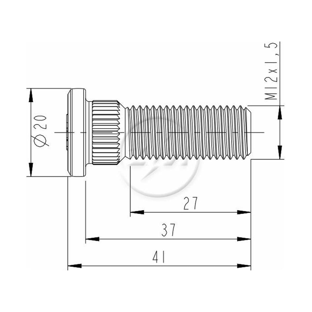 Kit 50 Parafuso de Roda M12-1,5 x 37/41 - ZM - 30.012.36 - (2)