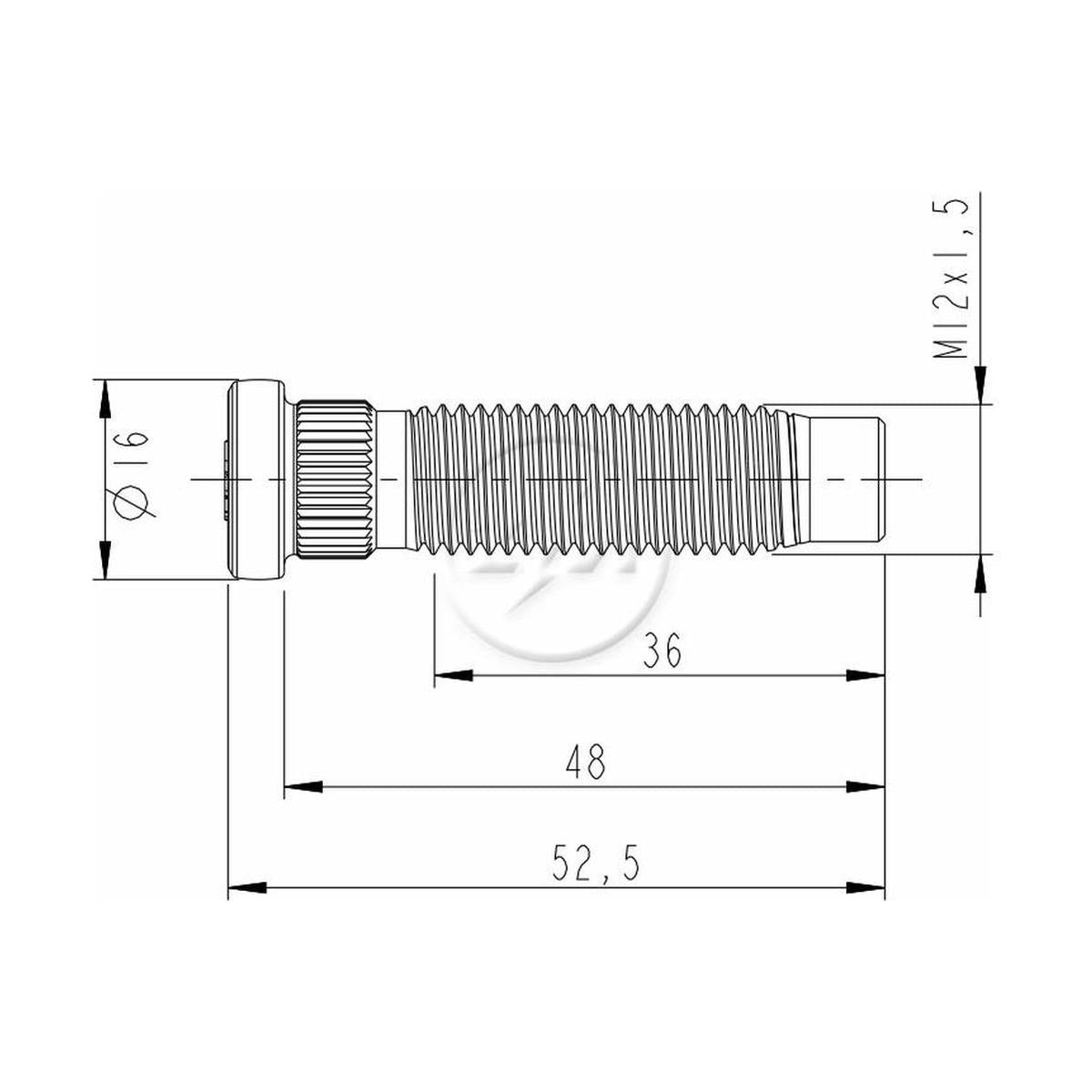 Kit 50 Parafuso de Roda M12-1,5 x 48/52,5 - ZM - 30.012.59 - (2)