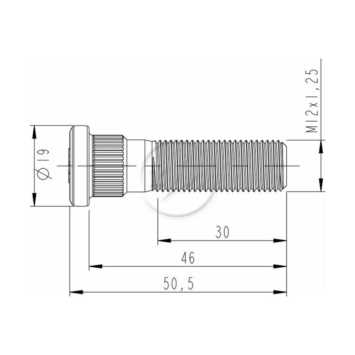 Kit 50 Parafuso de Roda M12-1,25 x 46/50,5 - ZM - 30.012.76 - (2)