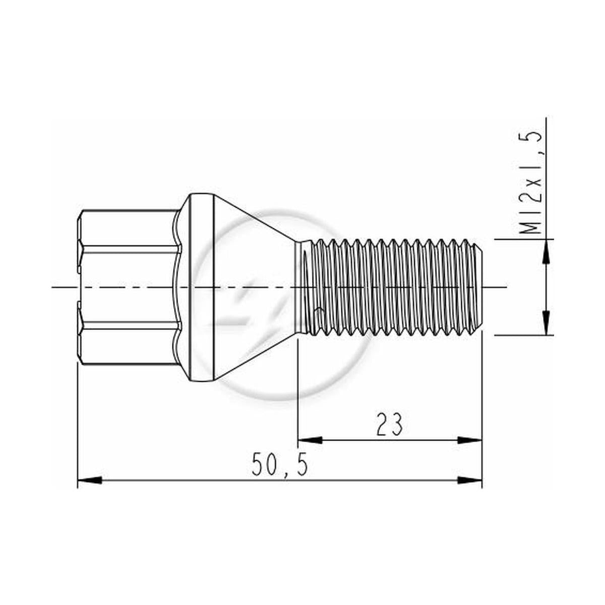Kit 50 Parafuso de Roda M12-1,5 x 23/50,5 x CH17 - ZM - 3001282 - (2)