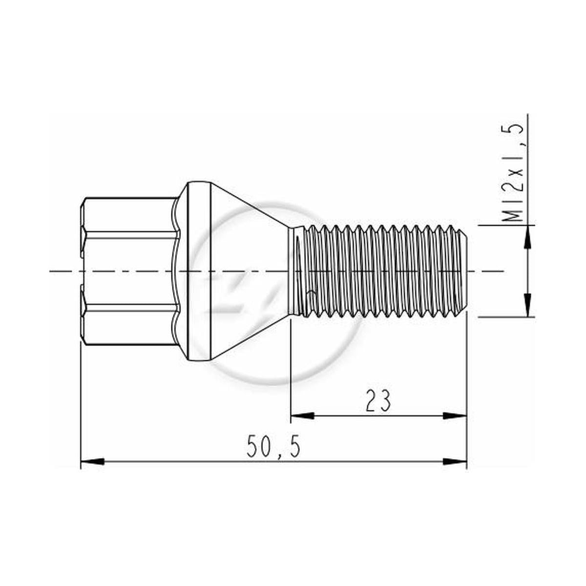 Kit 50 Parafuso de Roda M12-1,5 x 23/50,5 x CH17 - ZM - 3001283 - (2)