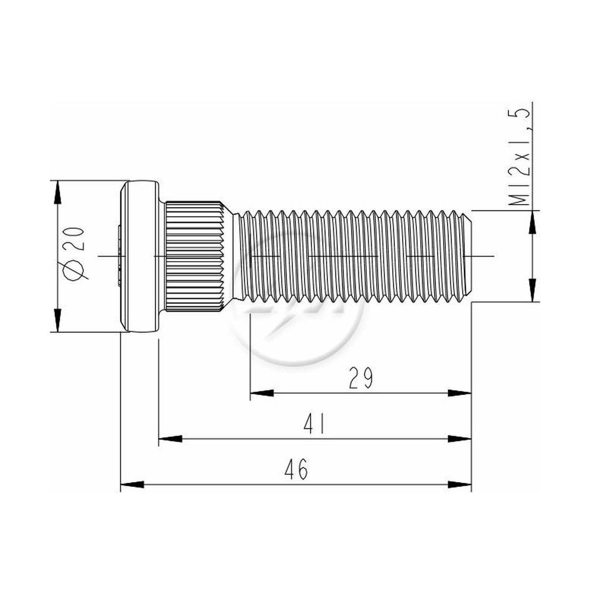 Kit 50 Parafuso de Roda M12-1,5 x 41/46 - ZM - 30.012.92 - (2)