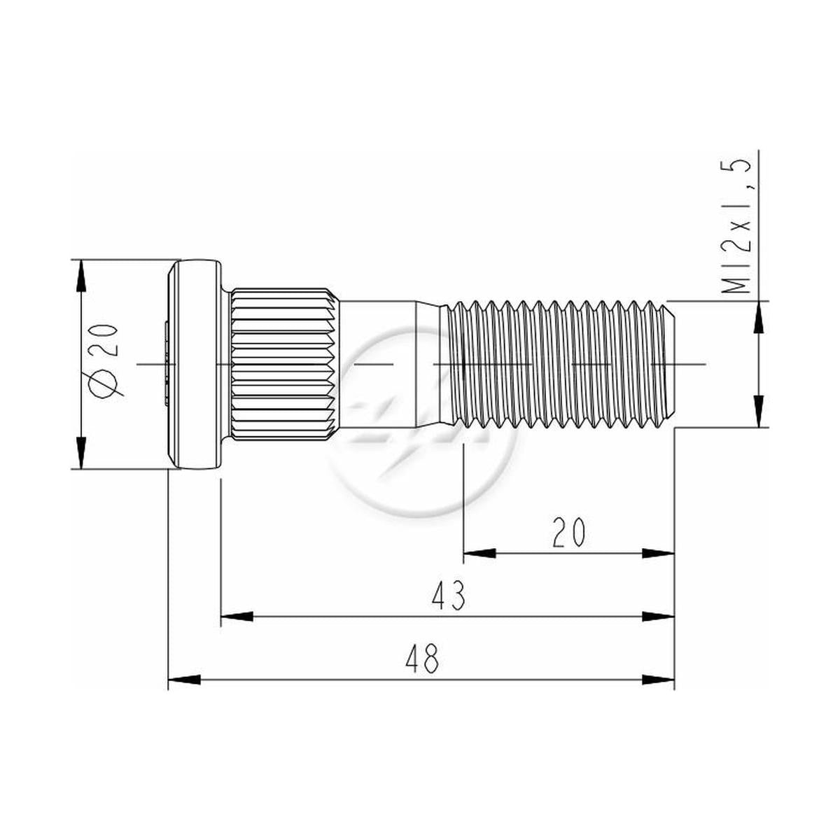 Kit 50 Parafuso de Roda M12-1,5 x 43/48 - ZM - 30.012.96 - (2)
