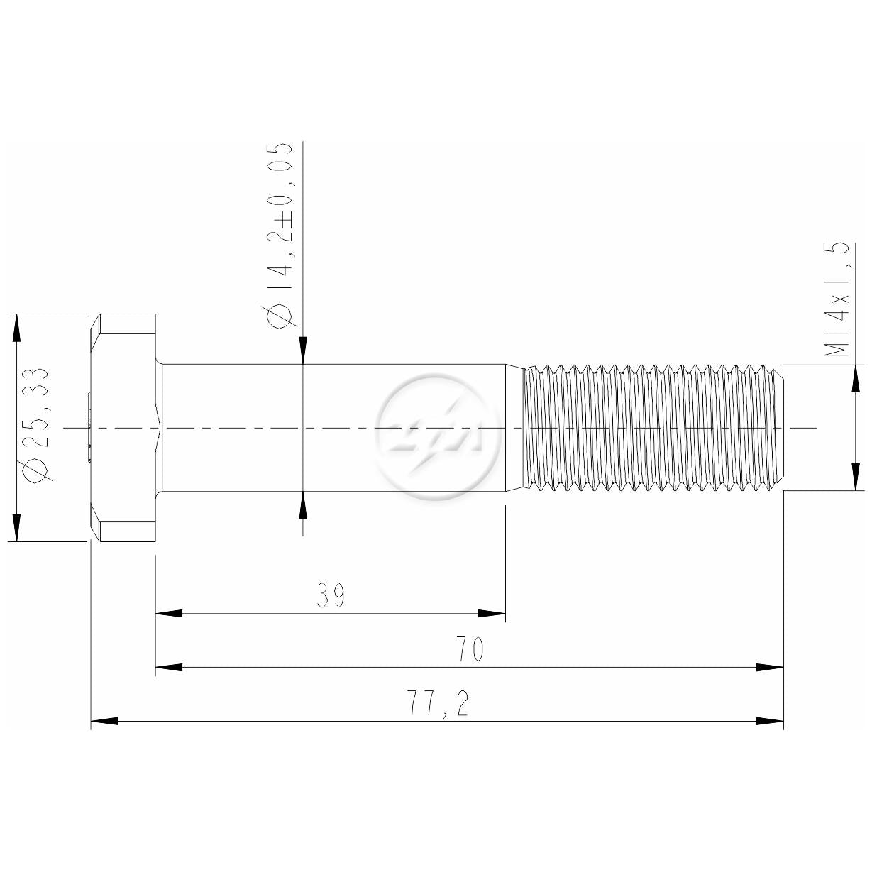 Kit 30 Parafuso de Roda M14-1,5 x 70/77,2 x CH19 - ZM - 3001415 - (2)