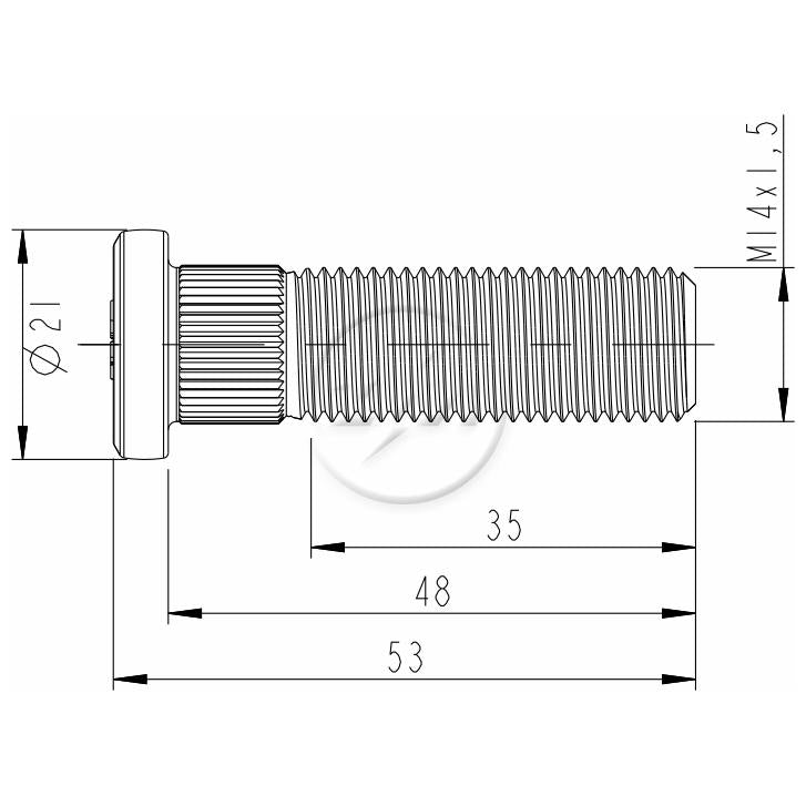Kit 30 Parafuso de Roda M14-1,5 x 48/53 - ZM - 30.014.61 - (2)