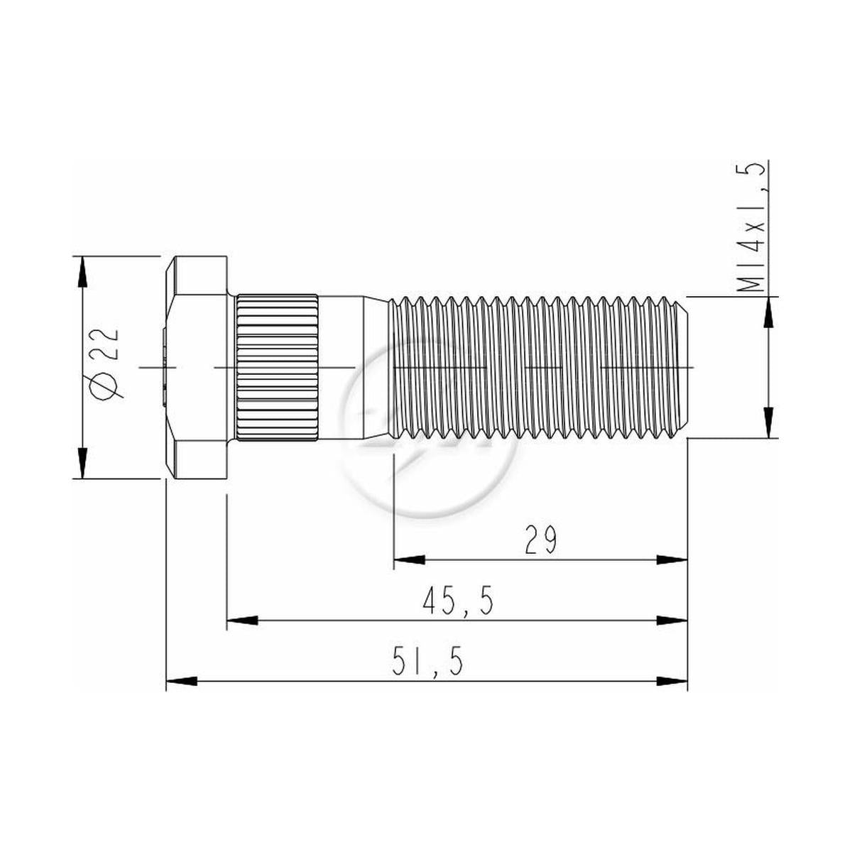 Kit 30 Parafuso de Roda M14-1,5 x 45,5/51,5 - ZM - 30.014.88 - (2)