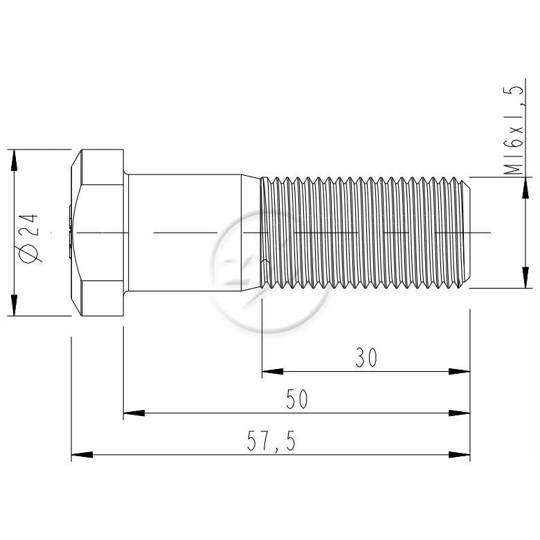 Kit 30 Parafuso de Roda M16-1,5 x 50/57,5 - ZM - 30.016.35 - (2)