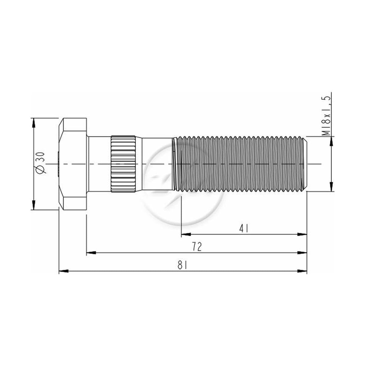 Kit 30 Parafuso de Roda M18-1,5 x 72/81 - ZM - 30.018.43 - (2)