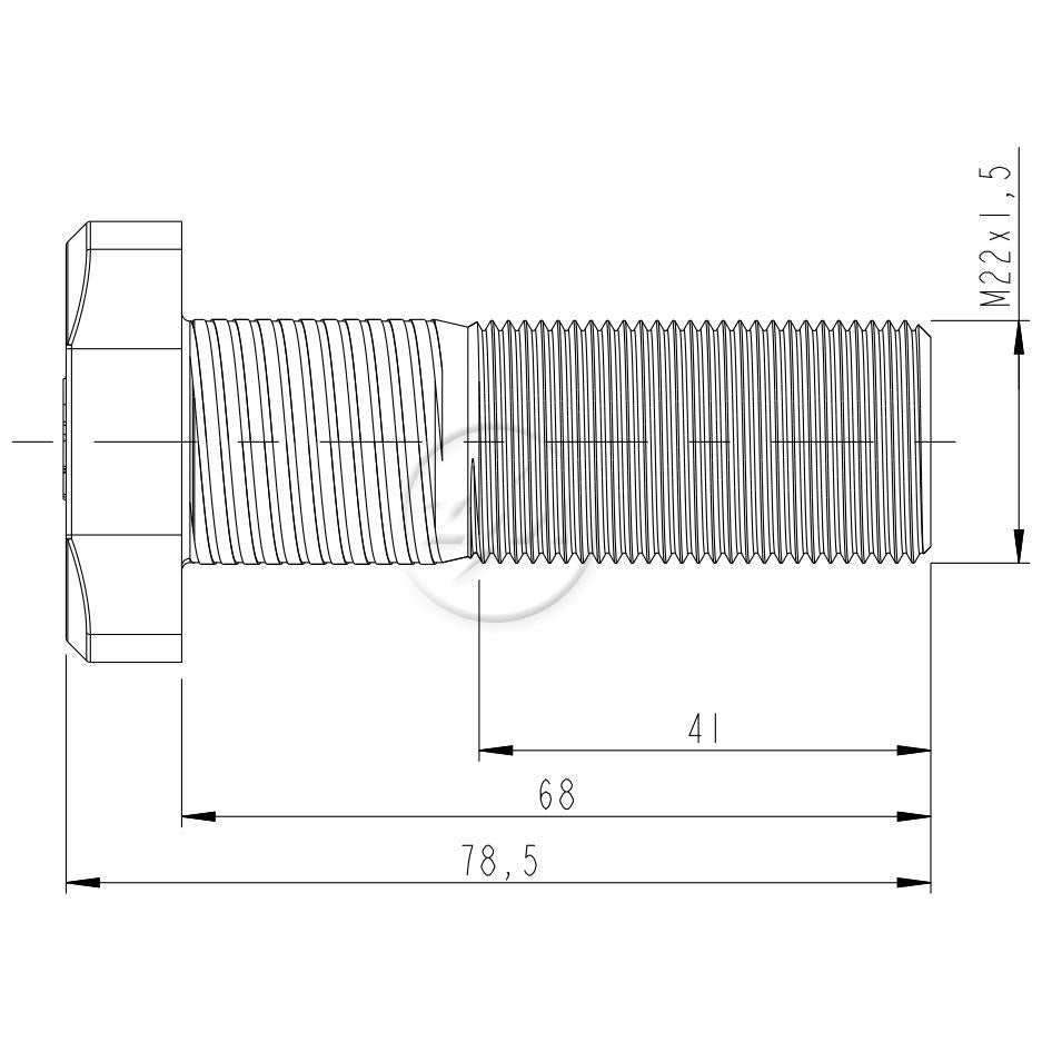Kit 25 Parafuso de Roda M22-1,5 x 68/78,5 - ZM - 30.022.18 - (2)