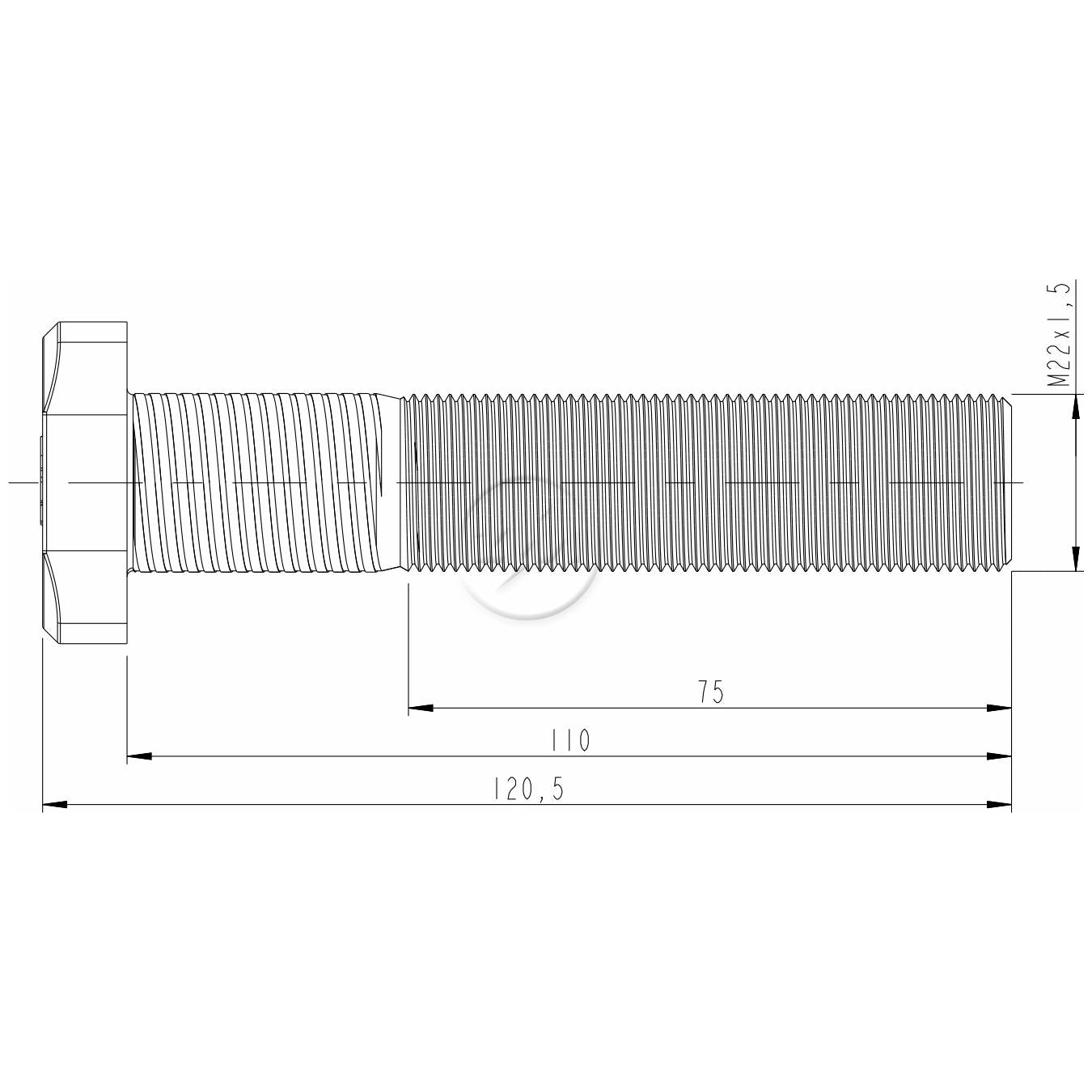 Kit 24 Parafuso de Roda M22-1,5 x 110/120,5 - ZM - 30.022.26 - (2)