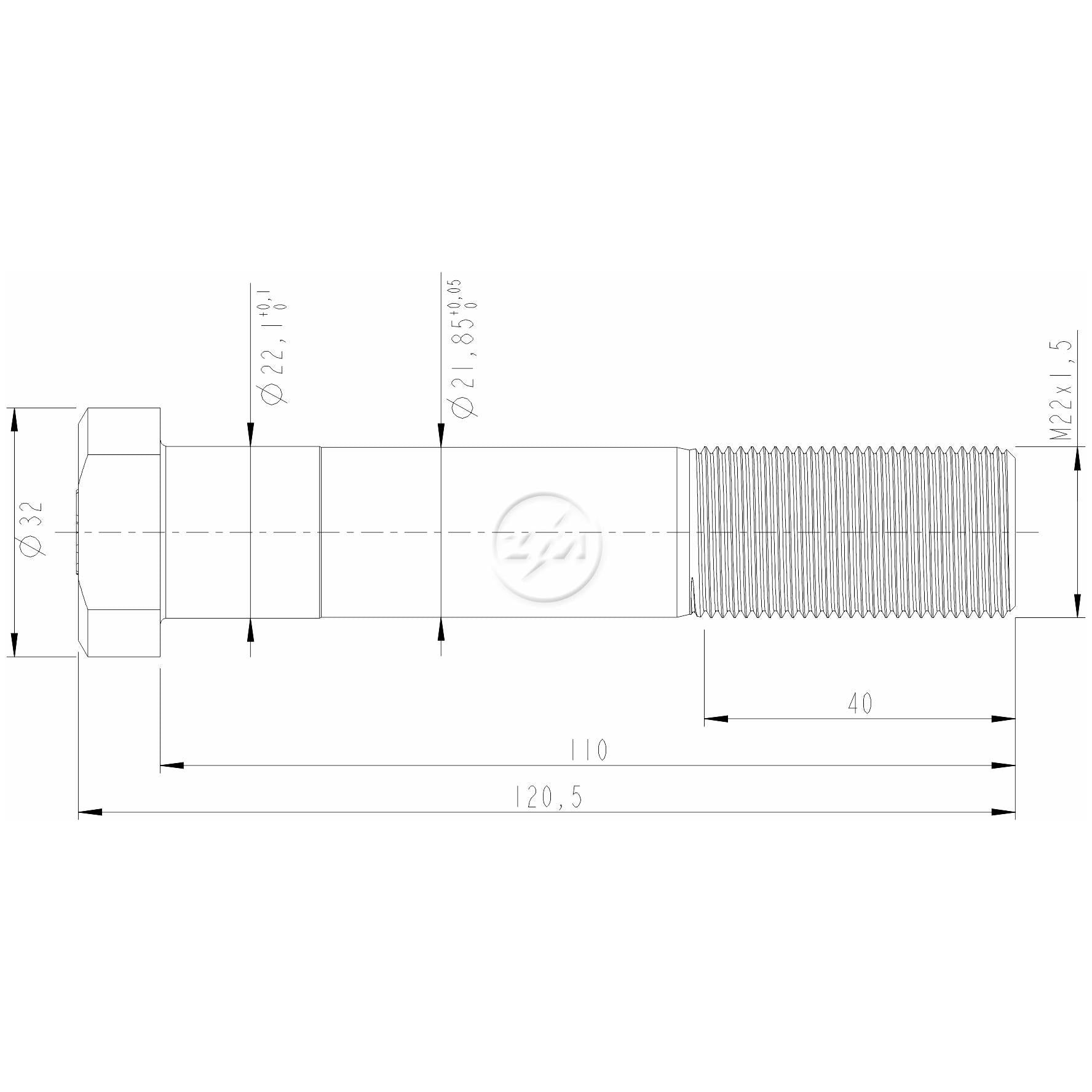 Kit 40 Parafuso de Roda M22-1,5 x 110/120,5 - ZM - 30.022.38 - (2)