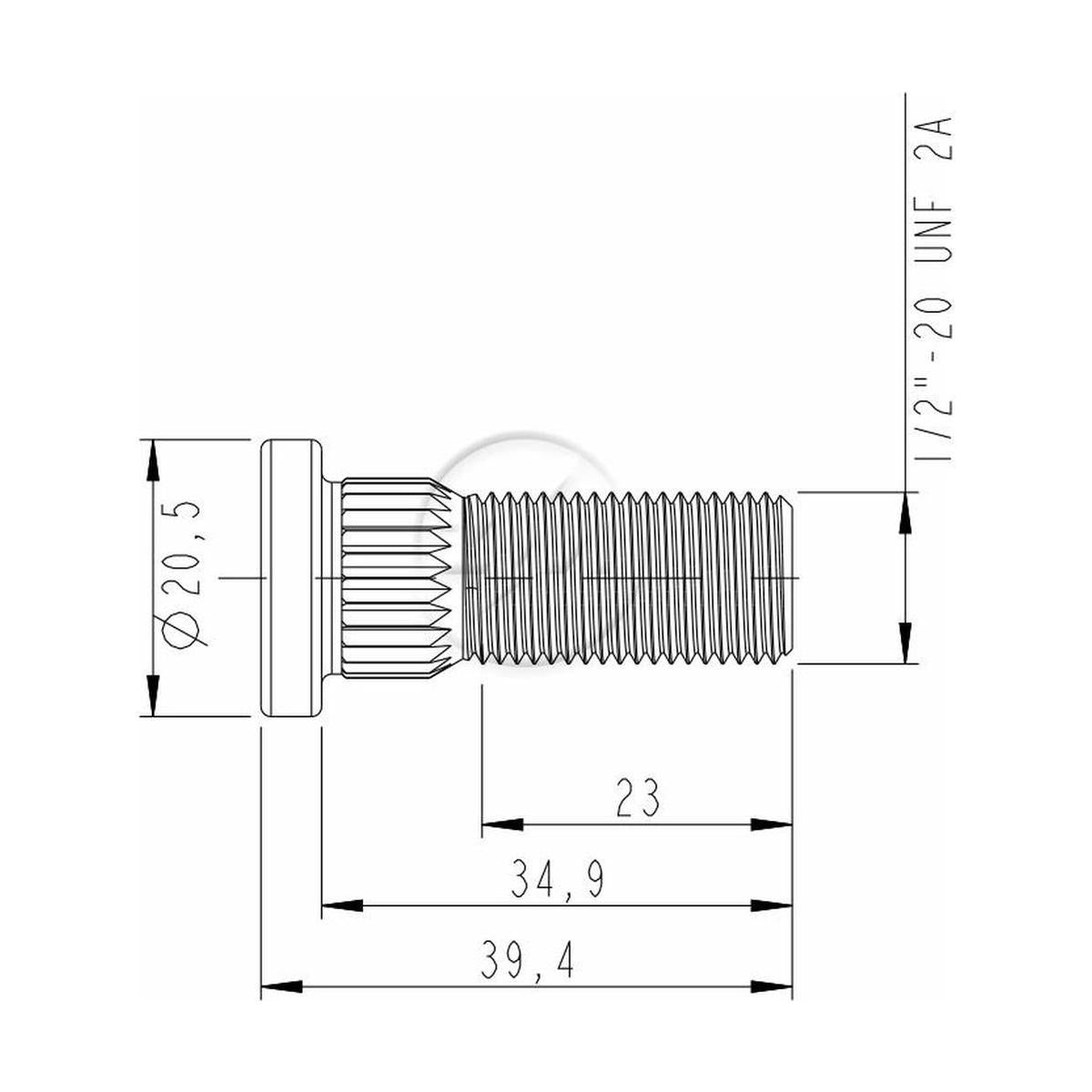 Kit 50 Parafuso de Roda 1/2"-20UNF x 34,9/39,4 - ZM - 3010230 - (2)