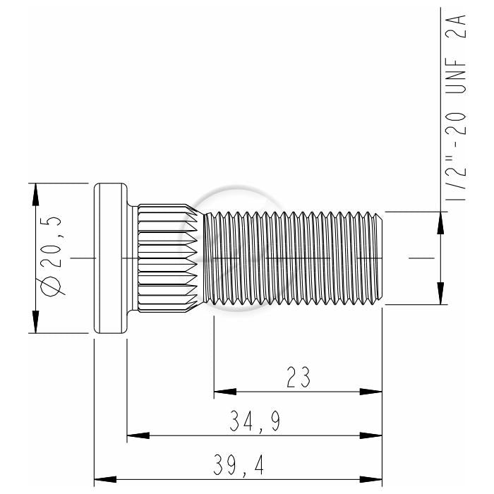 Kit 50 Parafuso de Roda 1/2"-20UNF x 34,9/39,4 - ZM - 3010240 - (2)