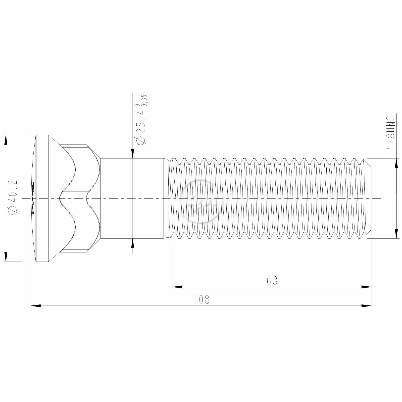 Kit 30 Parafuso da Lâmina Trator 1"-8UNC x 4,1/4" - ZM - 3011076 - (2)