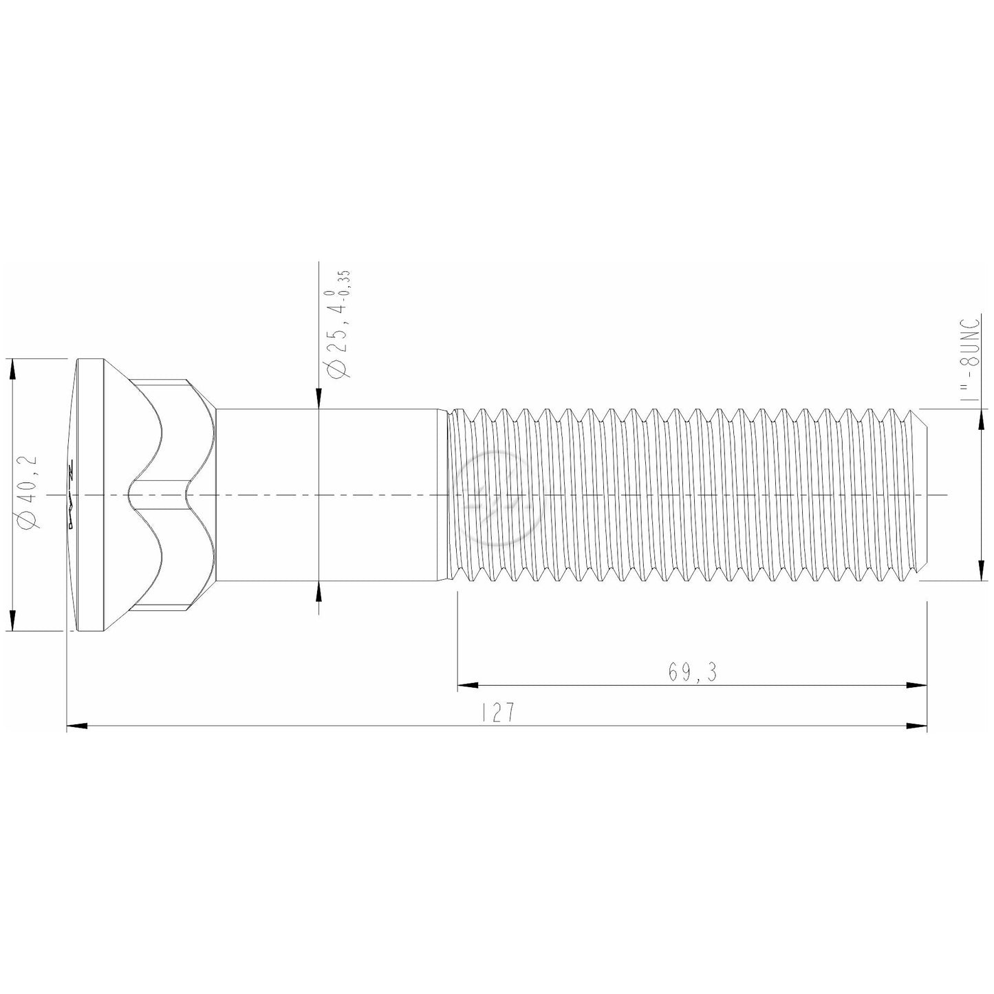 Kit 12 Parafuso da Lâmina do Trator 1"-8UNC x 5" - ZM - 3011078 - (2)