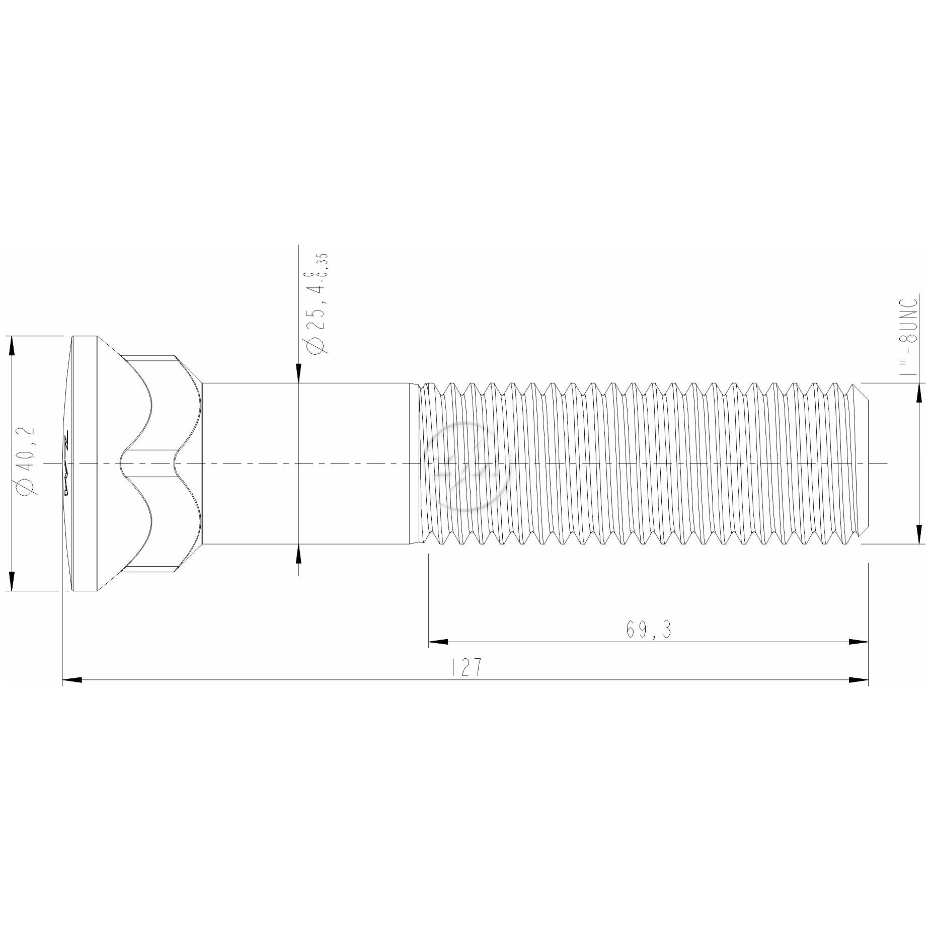 Kit 12 Parafuso da Lâmina do Trator 1"-8UNC x 5" - ZM - 3011078 - (2)