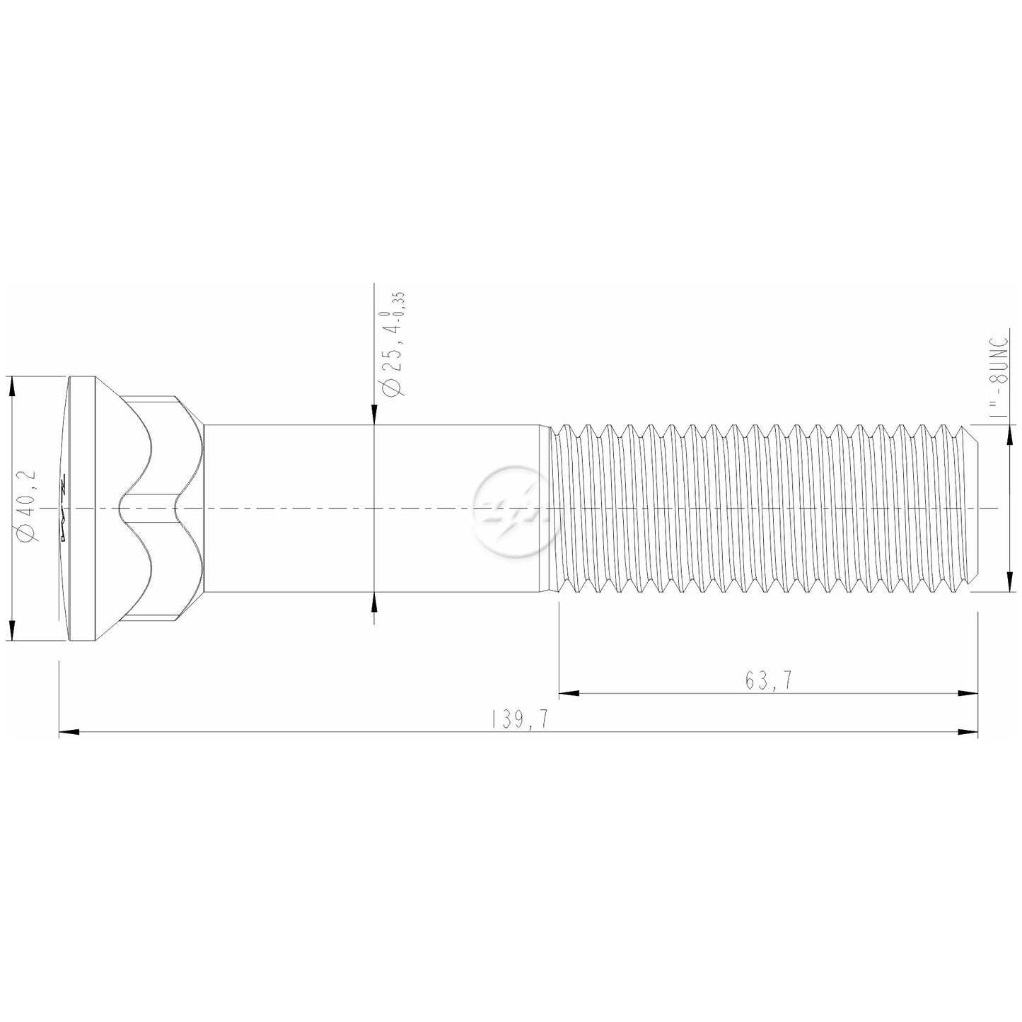 Kit 12 Parafuso da Lâmina Trator 1"-8UNC x 5,1/2" - ZM - 3011079 - (2)
