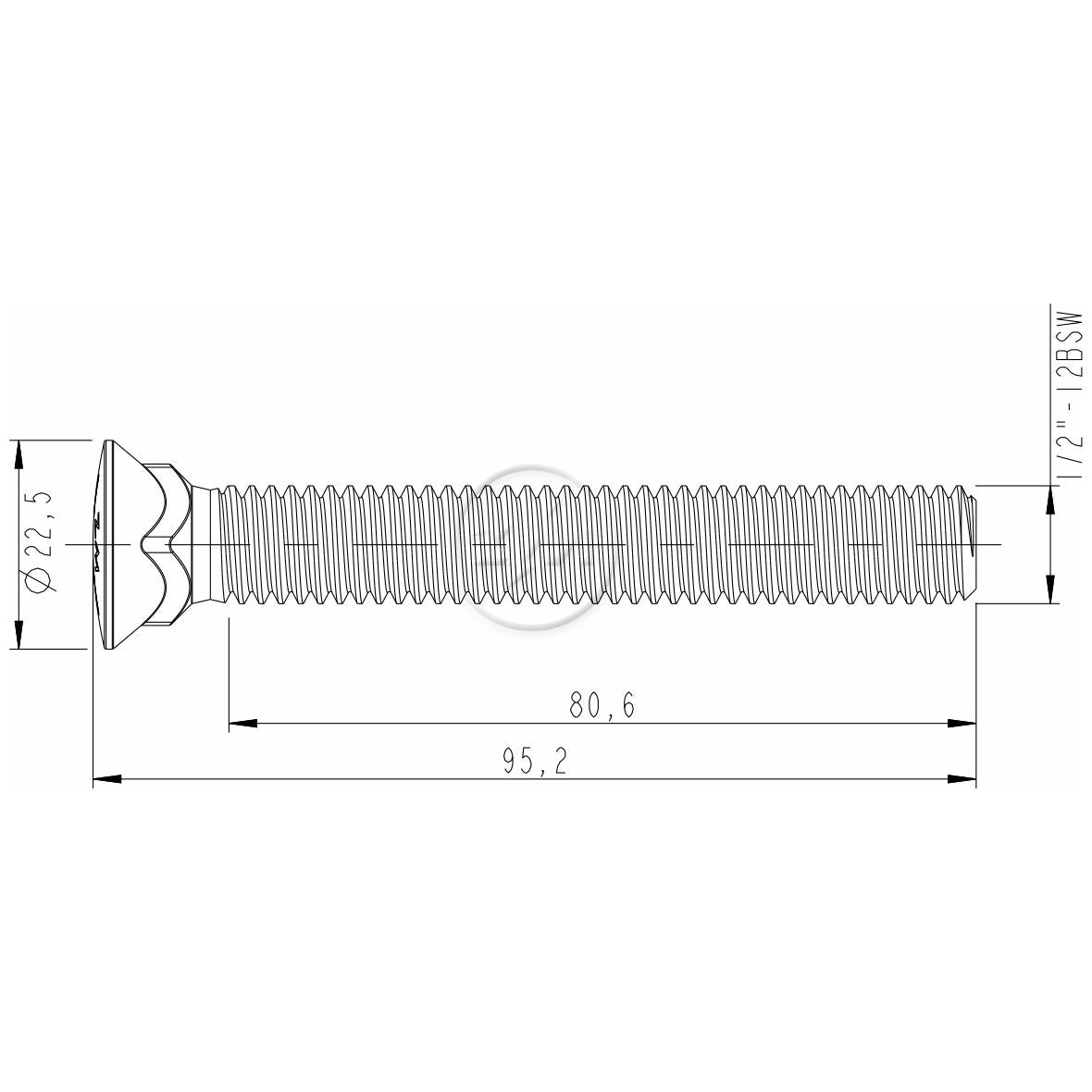 Kit 50 Parafuso Lâmina Trator 1/2"-12BSW x 3.3/4" - ZM - 3012051 - (2)