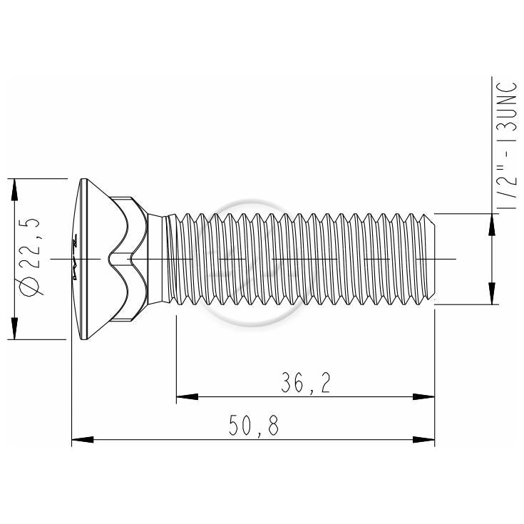 Kit 50 Parafuso da Lâmina Trator 1/2"-13UNC x 2" - ZM - 3012074 - (2)