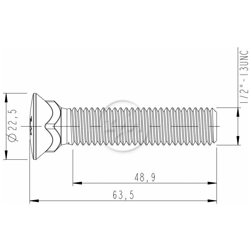Kit 50 Parafuso Lâmina Trator 1/2"-13UNC x 21/2" - ZM - 3012076 - (2)