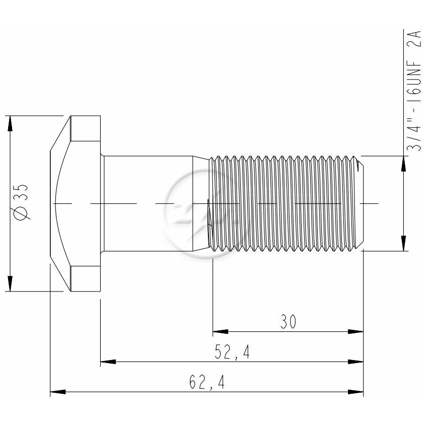Kit 30 Parafuso de Roda 3/4"-16UNF x 52,4/62,4 - ZM - 3030435 - (2)