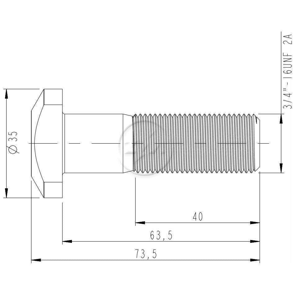 Kit 30 Parafuso de Roda 3/4"-16UNF x 62,4/72,4 - ZM - 3030436 - (2)