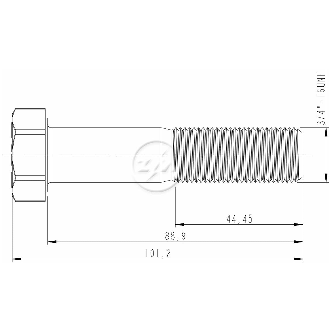 Kit 50 Parafuso de Roda 3/4"-16UNF x 88,9/101,2 - ZM - 3030439 - (2)