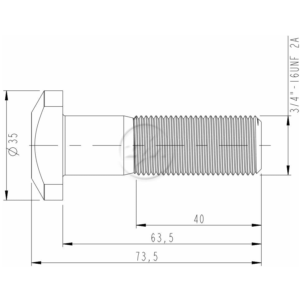 Kit 30 Parafuso de Roda 3/4"-16UNF x 62,4/72,4 - ZM - 3030446 - (2)
